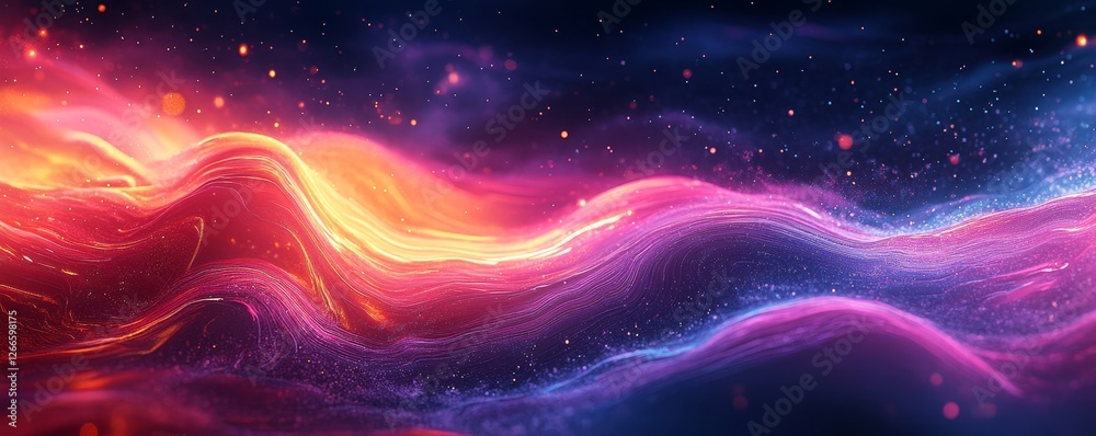 Multicolored Neon Energy Flow Background, Generative AI Multicolored Neon Energy Flow Background, Generative AI