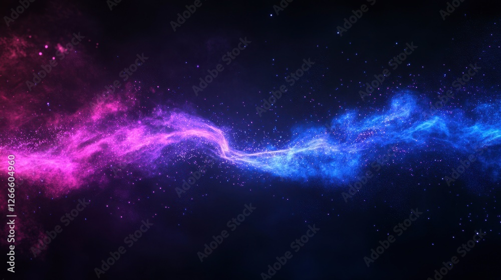 Obraz premium Vibrant Cosmic Dust and Stars in a Colorful Nebula Background