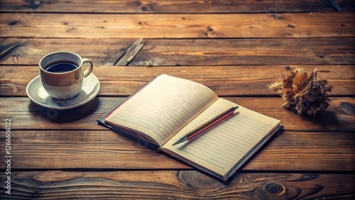 Handwritten journal entry on a wooden desk, studious ambiance, pen,  studious ambiance, pen, stationery, wooden table