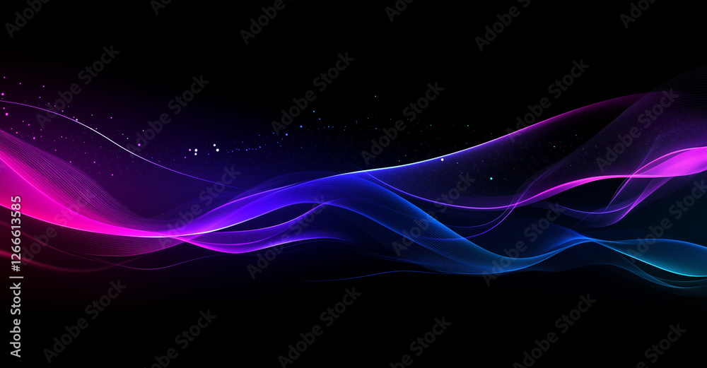 Abstract futuristic neon background with glowing wavy lines Abstract futuristic neon background with glowing wavy lines