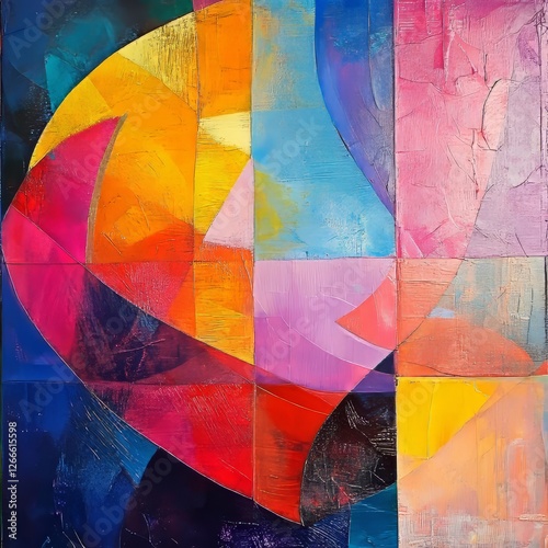 Vibrant Abstract Composition, Generative AI