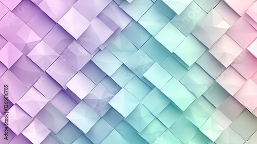 Colorful Geometric Pattern of Cubes in Soft Pastel Shades