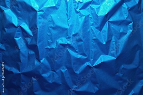 Wallpaper Mural Deep blue foil backdrop, crumpled effect, light reflections, background, shiny Torontodigital.ca