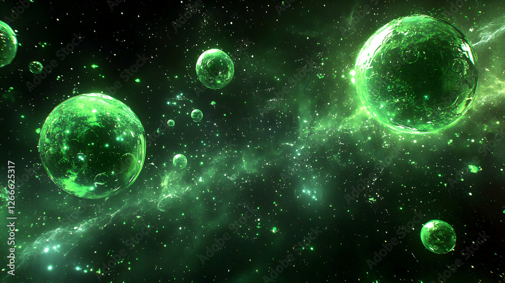 Fototapeta premium Abstract Space Bubbles