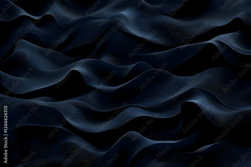 Obraz premium Abstract dark blue flowing fabric texture