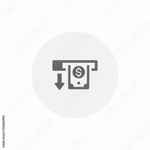 dollar atm transaction icon sign vector