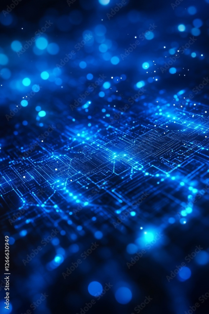 Abstract Blue Digital Background Design, Generative AI Abstract Blue Digital Background Design, Generative AI