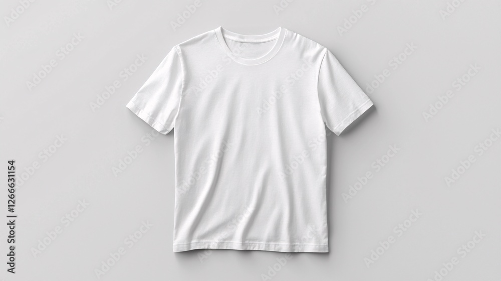 Mockup concept. Plain white t-shirt displayed on a neutral background, ideal for clothing presentations and mockups. Mockup concept. Plain white t-shirt displayed on a neutral background, ideal for clothing presentations and mockups.