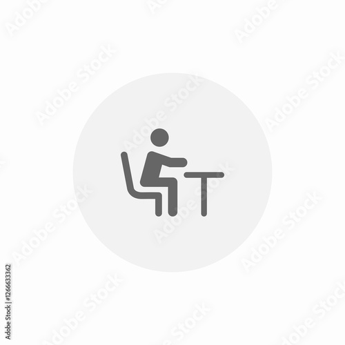 waiting desk icon sign vector