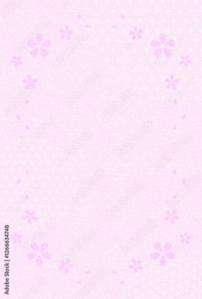 桜の背景(麻の葉紋様) F-10 桜の背景(麻の葉紋様) F-10