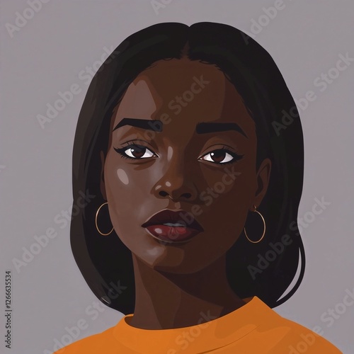 Pretty Dark-Skinned Young Black Lady