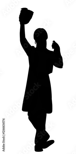 Silhouette of character in different poses