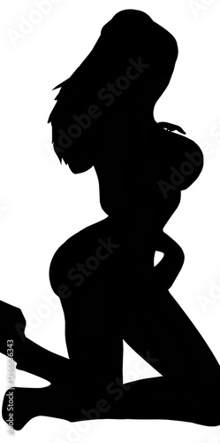 Silhouette of character in different poses
