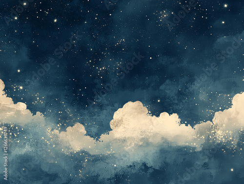水彩風の夜空のような背景