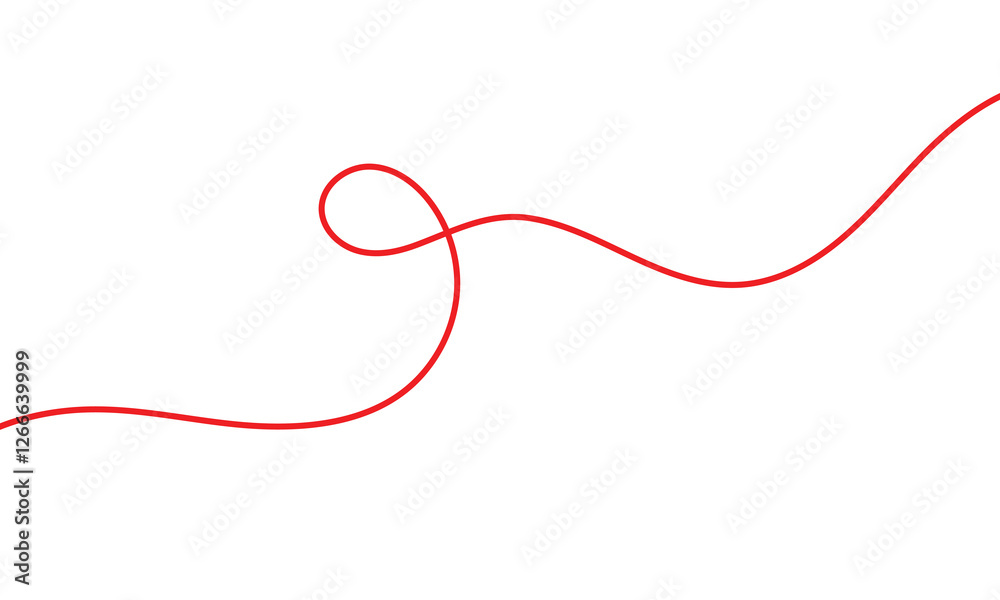 Red thread isolates on a white background. Red thread looped in a circle form, symbolizing vector. Line of red yarn, long red thread. Vector Illustration . Red thread isolates on a white background. Red thread looped in a circle form, symbolizing vector. Line of red yarn, long red thread. Vector Illustration .