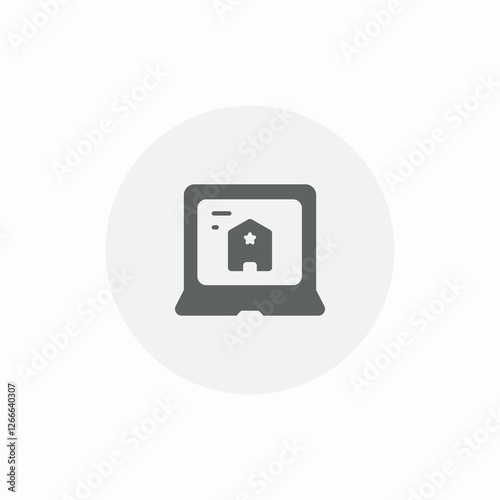 laptop housing icon sign vector