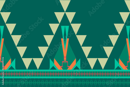Fabric pattern native american design geometric pattern navajo , boho , american indian style pattern seamless vector for fabric patterns, curtains or home decorations.