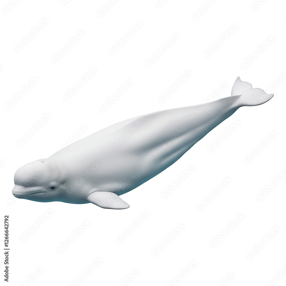 Fototapeta premium Graceful Beluga Whale in Aquatic Pose