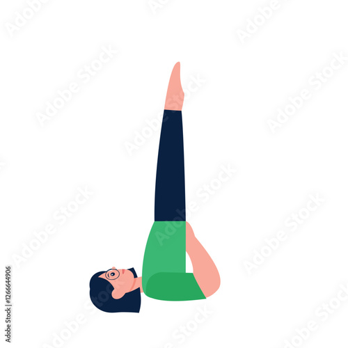 Shoulder stand for yoga pose illustration