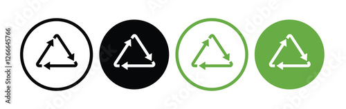 set of vector icons of recycling. plastic recycle vector illustration. Recycling arrow eco friendly green symbol. Recycled Package Sig
