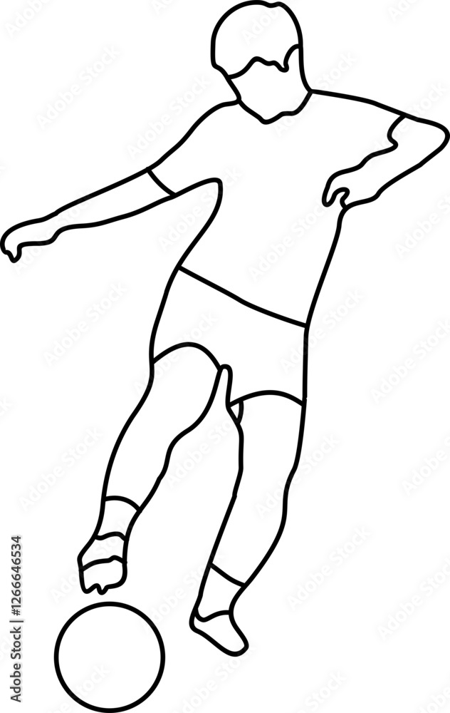 Fototapeta premium People Playing Football Outline
