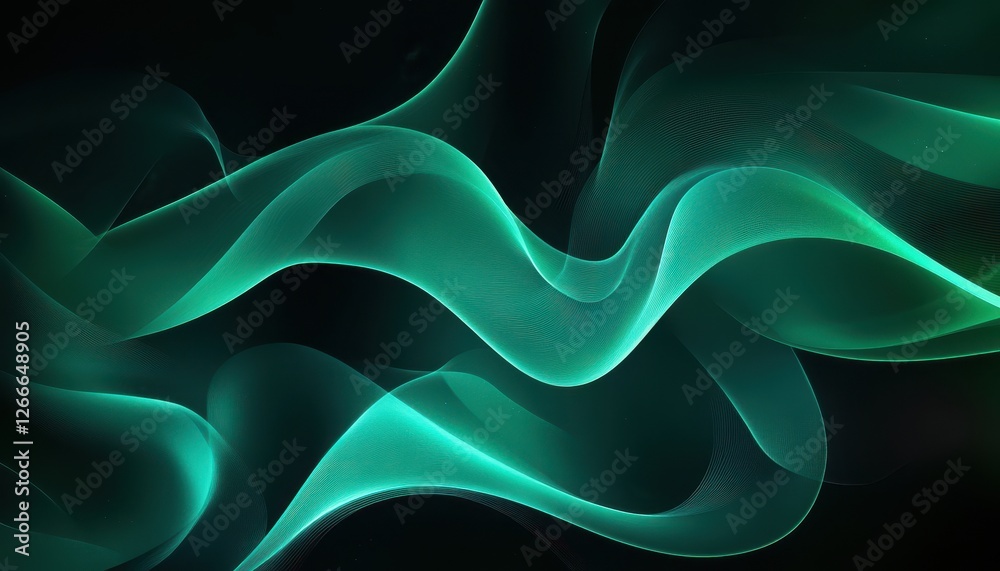 Obraz premium Abstract Teal Wave Background Design