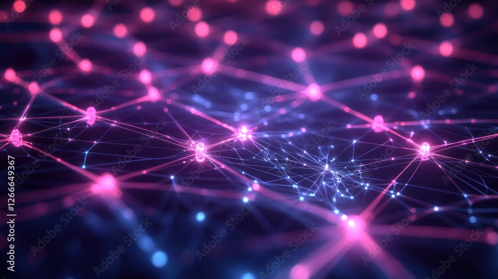 Obraz premium Abstract representation of interconnected nodes and pathways, symbolizing technology and data flow.