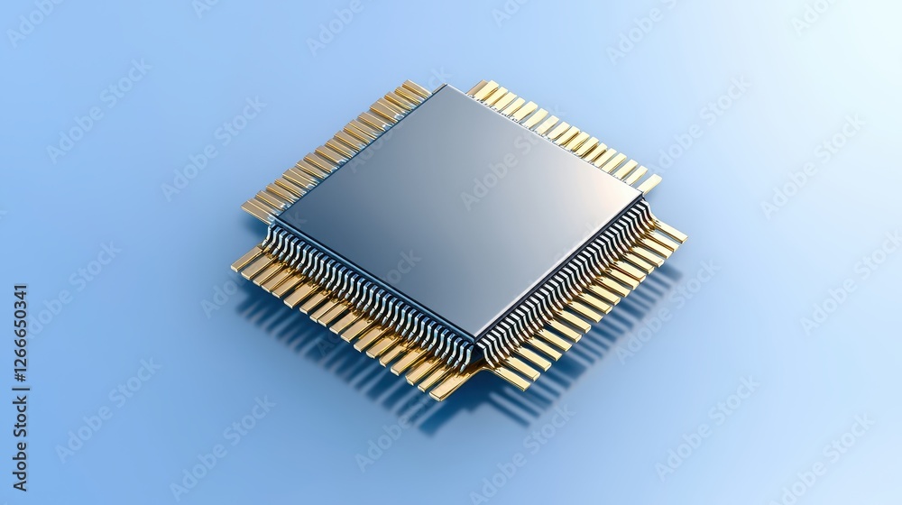 Semiconductor chip on blue, a glimpse into the world of microelectronics and cuttingedge technological innovation Semiconductor chip on blue, a glimpse into the world of microelectronics and cuttingedge technological innovation