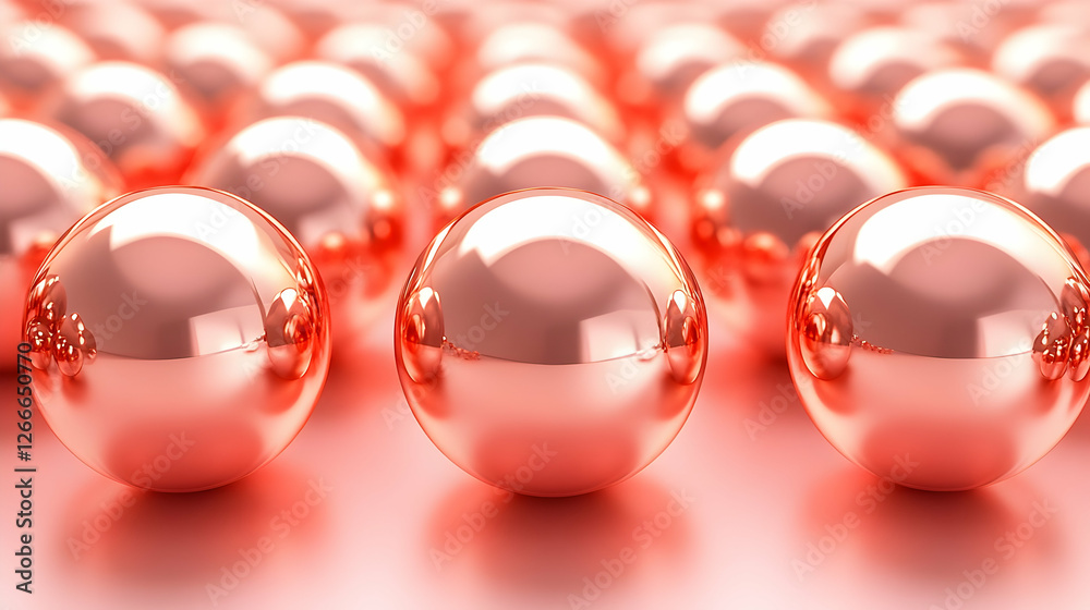 Abstract spheres, rose gold balls, geometric design, background, 3D render, modern design, possible use for wallpapers Abstract spheres, rose gold balls, geometric design, background, 3D render, modern design, possible use for wallpapers