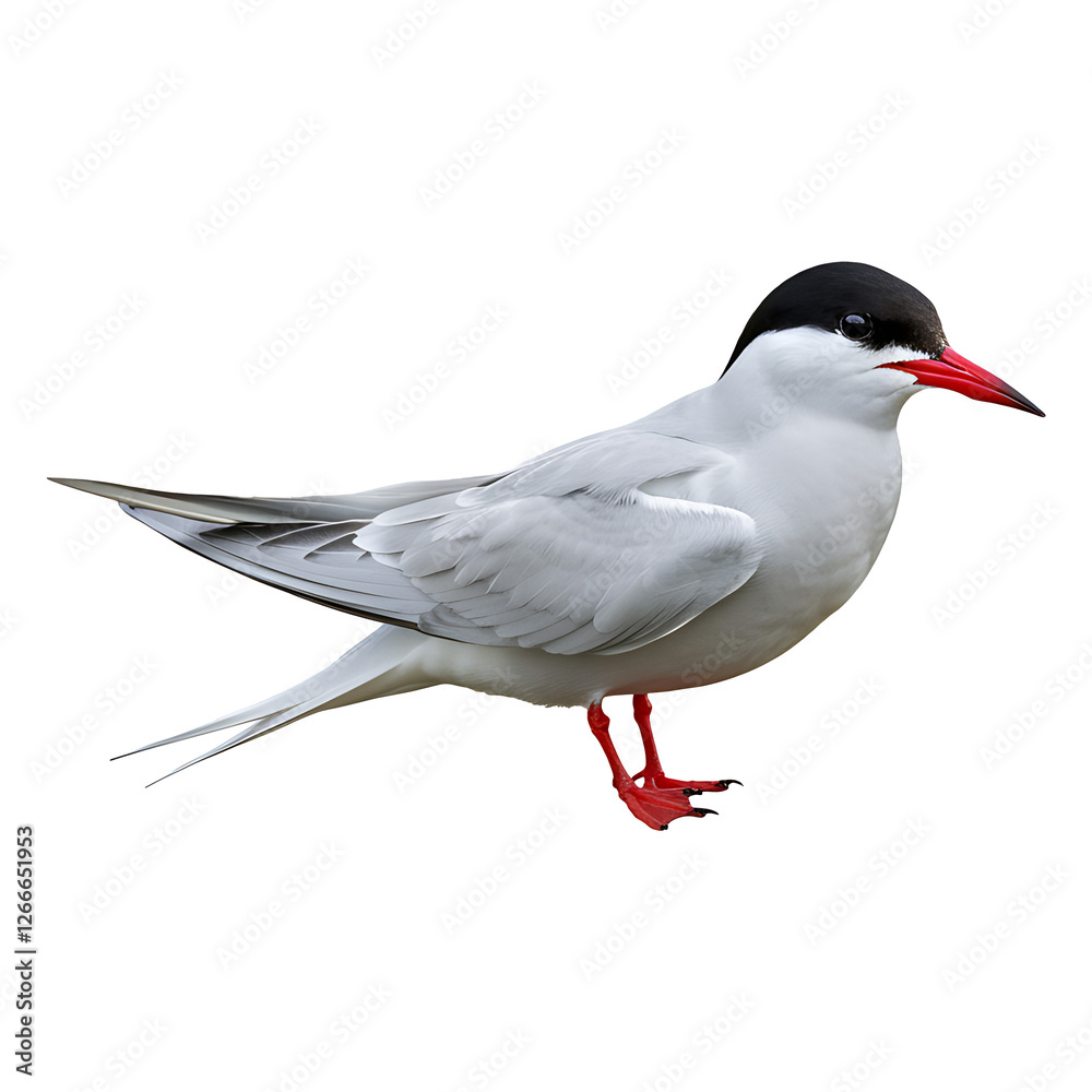 Obraz premium Arctic Tern with Striking Red Beak