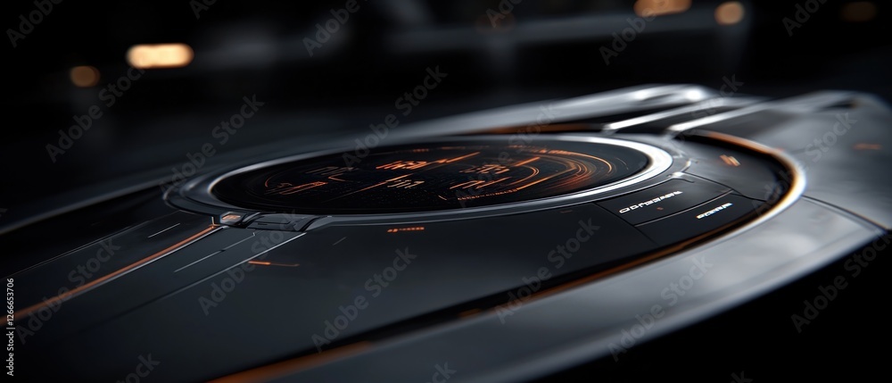 Obraz premium Futuristic Dashboard Control Panel Close Up
