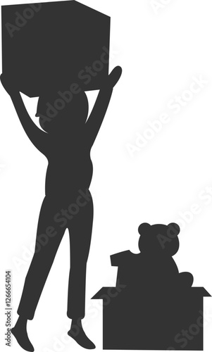 People volunteers and donations Silhouette