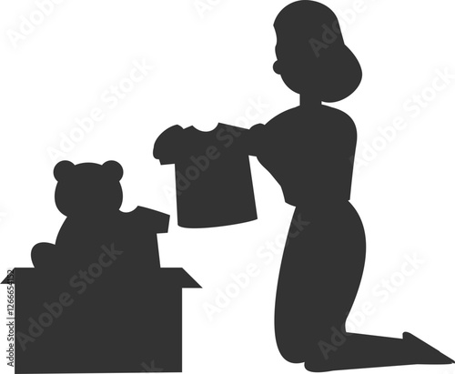 People volunteers and donations Silhouette