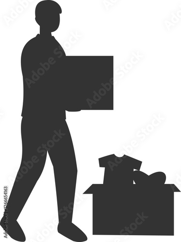 People volunteers and donations Silhouette