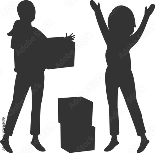People volunteers and donations Silhouette
