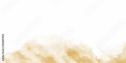 Dust sand cloud on a dusty road from a car. watercolor background for textures backgrounds and web banners design.  Ink paint brush stain. Peach Orange splatters spot. vector illustration.