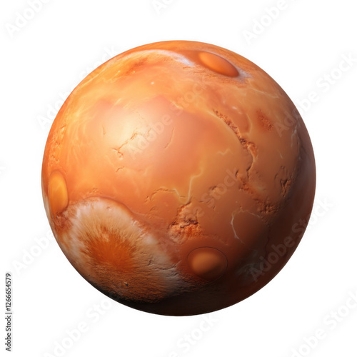 Mars, 3d render illustrator on transparent background photo