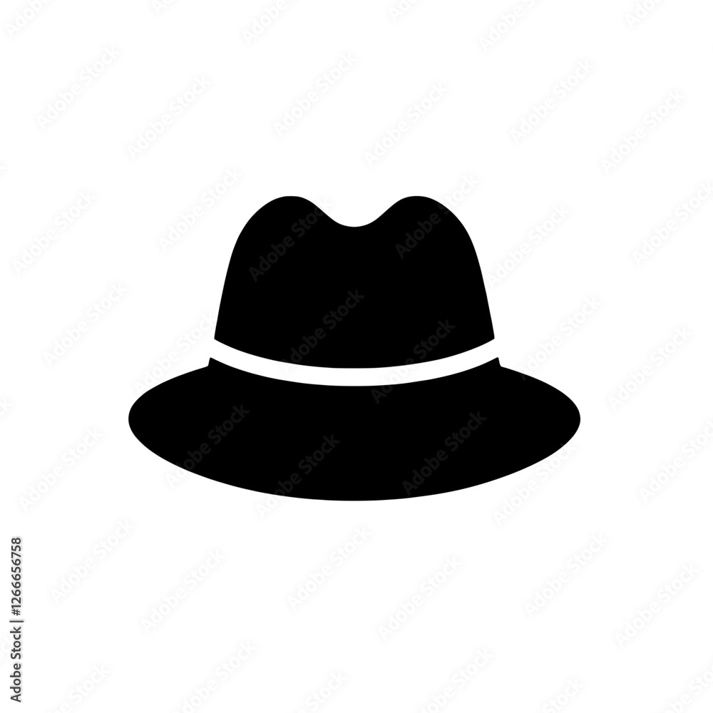 Classic Fedora Hat Icon: A simple, elegant illustration of a classic fedora hat, perfect for adding a touch of vintage style to any design. Classic Fedora Hat Icon: A simple, elegant illustration of a classic fedora hat, perfect for adding a touch of vintage style to any design.
