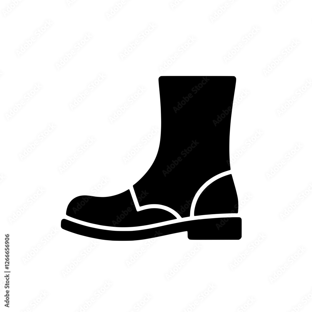 Boot Silhouette: A simple, yet striking, silhouette of a boot. The clean lines and bold black design make this image a perfect addition to any project that needs a touch of sophistication and style. Boot Silhouette: A simple, yet striking, silhouette of a boot. The clean lines and bold black design make this image a perfect addition to any project that needs a touch of sophistication and style.
