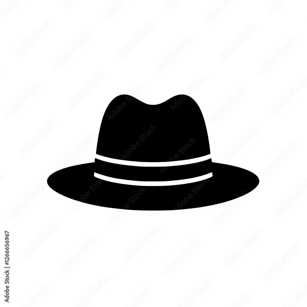 Classic Fedora Hat Icon: A simple yet elegant vector illustration of a classic fedora hat, perfect for fashion, design, and various branding applications. Classic Fedora Hat Icon: A simple yet elegant vector illustration of a classic fedora hat, perfect for fashion, design, and various branding applications.