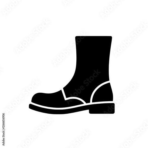 Boot Silhouette: A simple, yet striking, silhouette of a boot. The clean lines and bold black design make this image a perfect addition to any project that needs a touch of sophistication and style. 