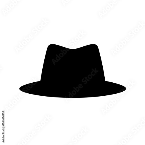 Classic Fedora Hat: A simple, elegant silhouette of a classic fedora hat, perfect for adding a touch of vintage style to any design.  