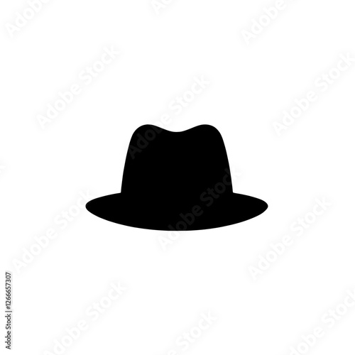 Classic Fedora Hat Silhouette: A simple yet elegant silhouette of a fedora hat, perfect for vintage-inspired designs and branding. This timeless icon conveys style, mystery, and sophistication.