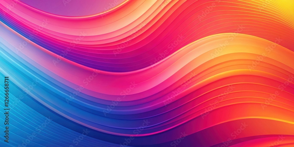 Obraz premium Vibrant Hues Flowing in Abstract Wave Pattern, Creating a Dynamic and Energetic Visual Composition