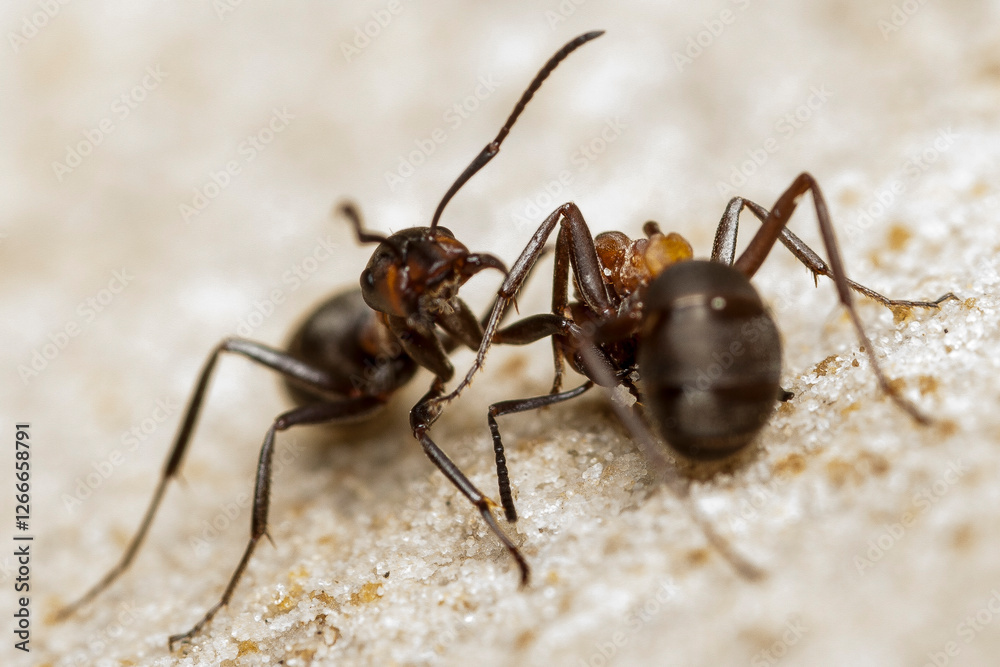 two ants on the ground two ants on the ground