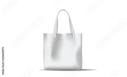 blank tote bag, ideal for branding, fashion, and streetwear design mockups. High-resolution Realistic 3D vector illustration showcasing plain and decorated bag options.