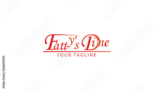 Fatty's Dine. Food logo. Food company logo