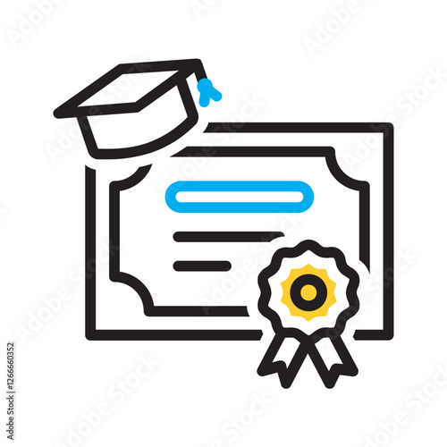 Vector multi color icon for University degree