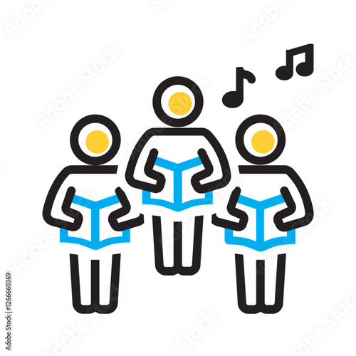 Vector multi color icon for Choir