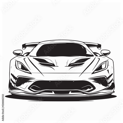 Stylish Front Presentation Sport Car image vector isolated on white background.